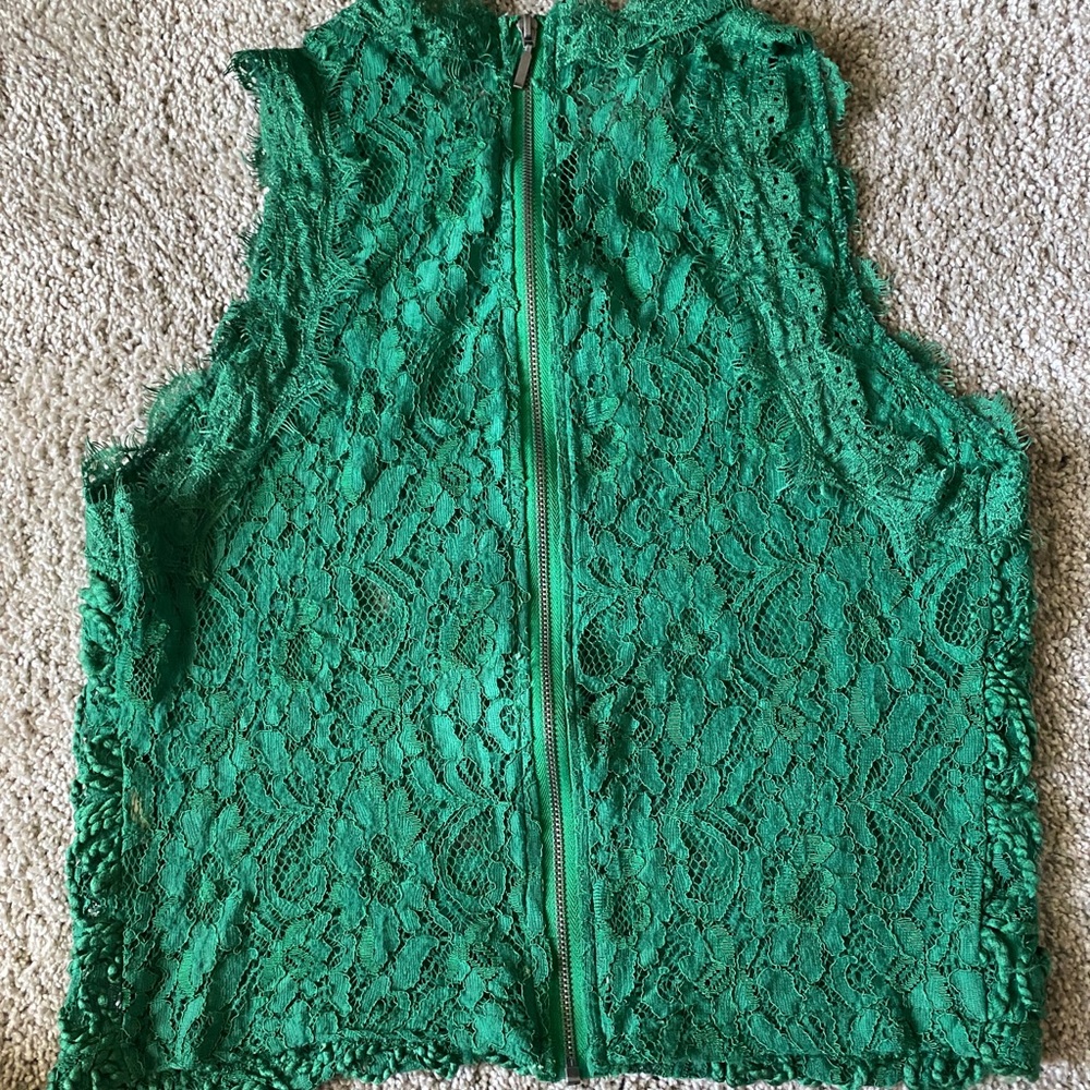 Zara Trafaluc green sleeveless top